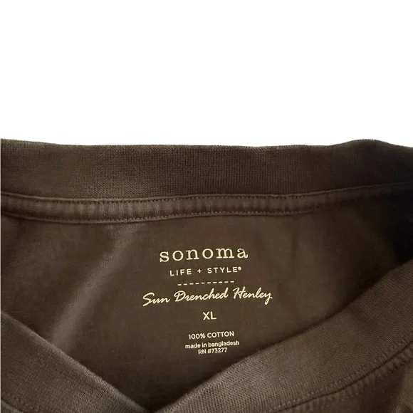 SONOMA MEN’S 3 BUTTONS SHORT SLEEVE SHIRT SZ XL - Picture 6 of 8